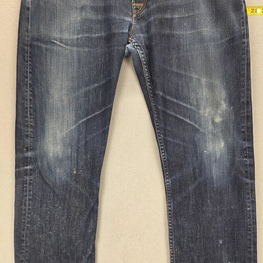 Levis 504 Jeans Mens Blue Straight Regular Red Label Fit Zip Fly Fits 36x30